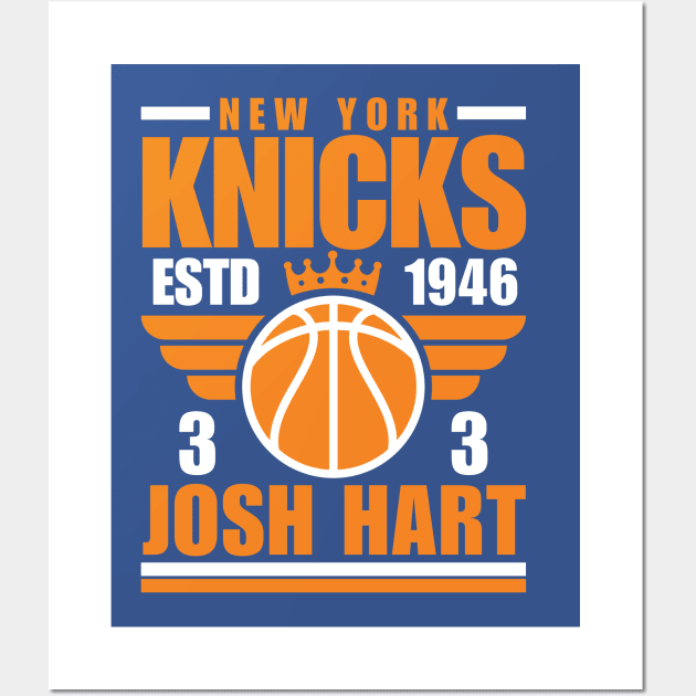 New York Knicks Josh Hart 3 Basketball Retro Wall Art by ArsenBills